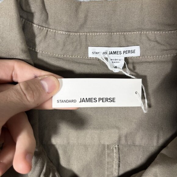 NWT JAMES PERSE Women Sz 4 Green Cotton Cropped Skinny Moto Zip Jacket $325 - Picture 4 of 10